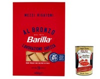 5X Barilla Mezzi Rigatoni Al Bronzo Bronze Gezogene Pasta 400G+Polpa 400G