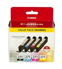 Canon 0390C005 Ink Cartridge 4 Pack CLI-271 Cyan Magenta Yellow Black