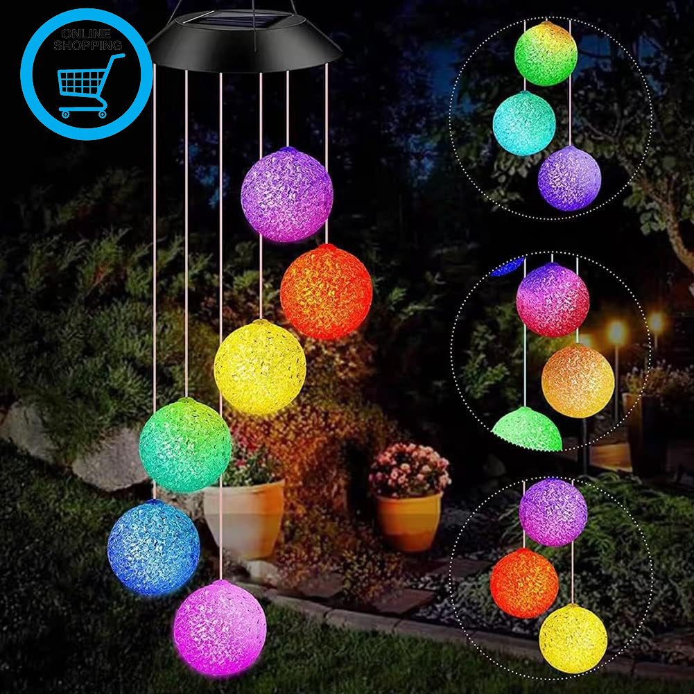 LED Solar Wind Chime Light Mother'S Day Gifts Present Spiral Spinner Color Chang