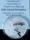 1 Oz Silver 2025 Christ Encounter Proof Silver Shield Low Coa 83 Of 212