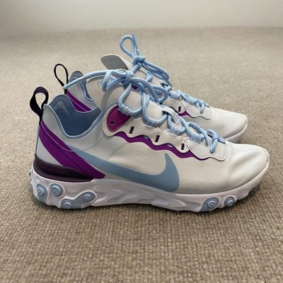 Nike React Element 55 Shoes Womens Size 6.5 Blue Cushioned BQ2728-008 Sneakers