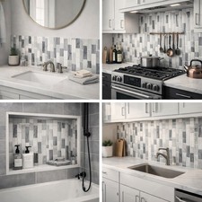 15Pck 10x10 Peel and Stick Backsplash Kitchen Bathroom Mosaic Tiles Wall Decor