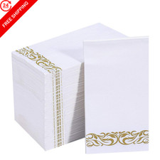 Vplus 200 Pack Paper Napkins, Soft Disposable 200 Count Pack of 1 , Gold