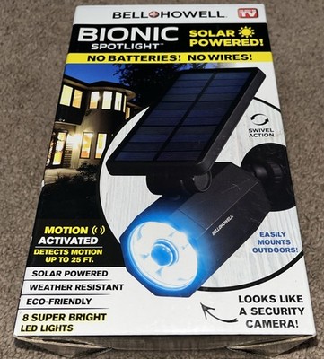 Bionic Spotlight Solar Powered Bell+Howell No Batteries No Wires Free Shipping