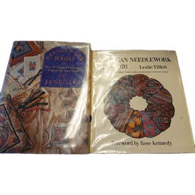 Lot Of 2 NEEDLEWORK BOOKS American Needlework 1776/1976 and Needlework Magic