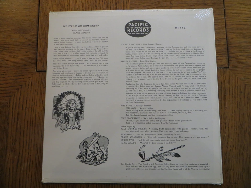 The Story of Miss Indian America - Pacific Records AB 257 Vinyl LP NEW! SEALED! - Image 2 of 2