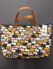 NWT Petunia Pickle Bottom Downtown Tote Bag Women Pink White Colorful Copacabana