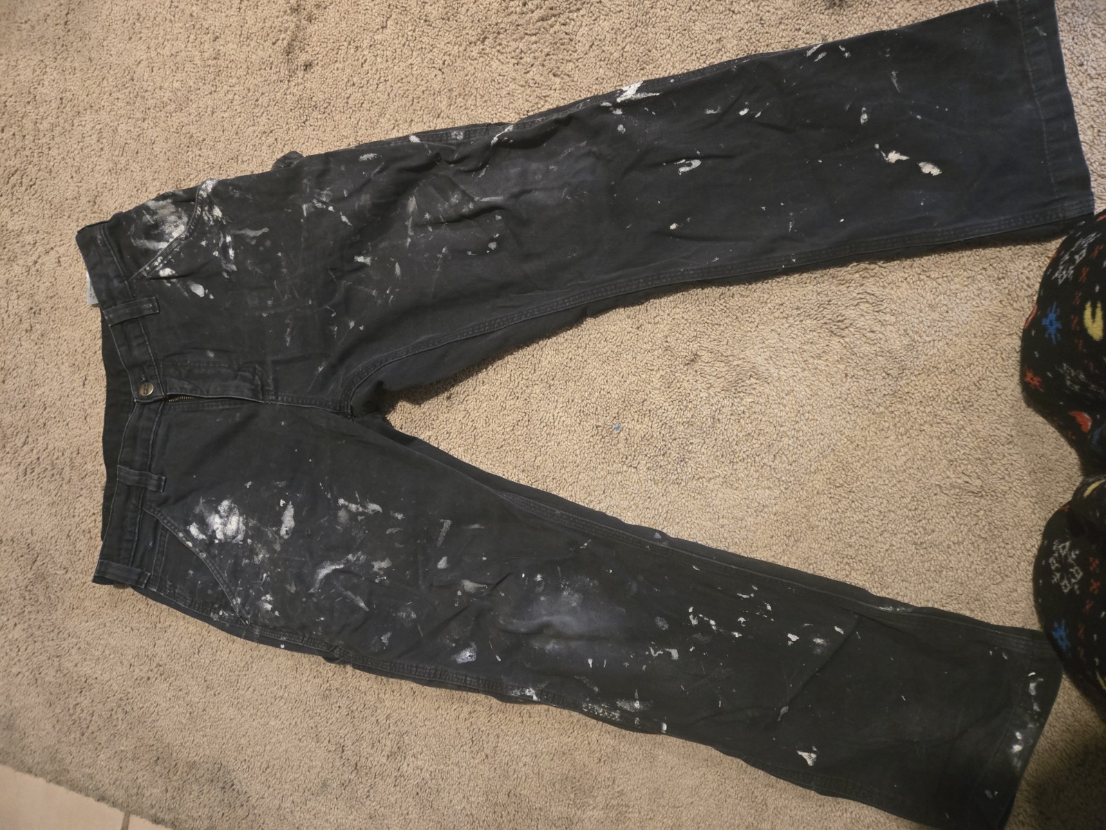 Light Patina Carhartt B324 BLK Men's Relaxed Fit Cotton Work Pants Black 32x30