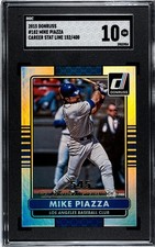 2015 Panini Donruss #182 Mike Piazza SGC 10 Gem Mint Career Stat Line /400
