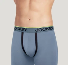 New JOCKEY Men Steel Grey Chafe Proof Microfiber Boxer Brief Underwear sz M #343