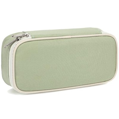  Large Capacity Pencil Case for Kids, Boys & Girls   Zippered Light Matcha