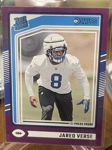 2024 Donruss Rated Rookie Purple Press Proof Jared Verse Rookie Los Angeles Rams