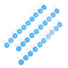 30 Pcs Digital Label Number Tags Engraved Numbered Round Key Labels