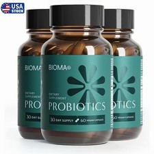 3 PACK BIOMA Probiotics Digestive Health Gut Support for Men  Women 60 Capsules