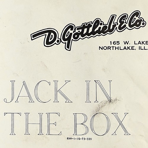 Gottlieb Jack In The Box Pinball Machine Game Manual Schematics ORIGINAL