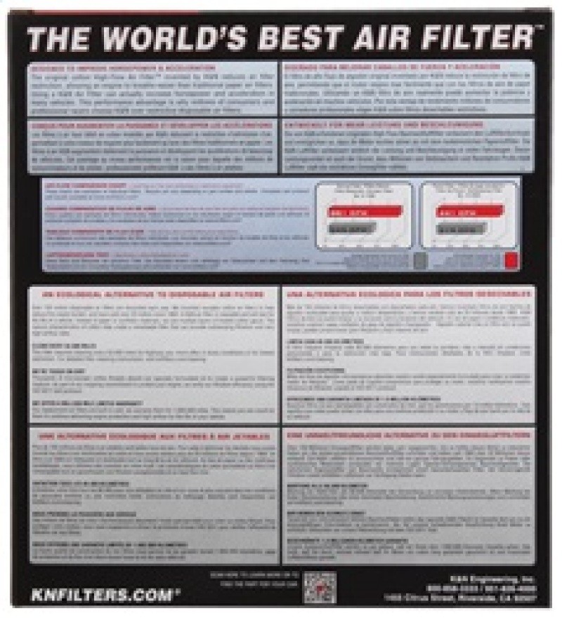 K&N Replacement Air Filter for ACURA NSX V6-3.0L 1991-96