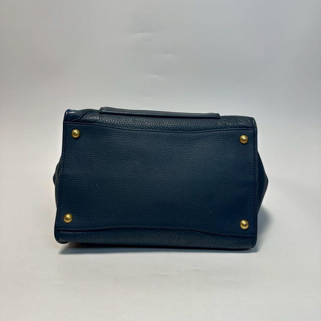 Prada Triangle Logo Vittello 2-Way Shoulder Bag Leather Women Used Authentic thumbnail 6