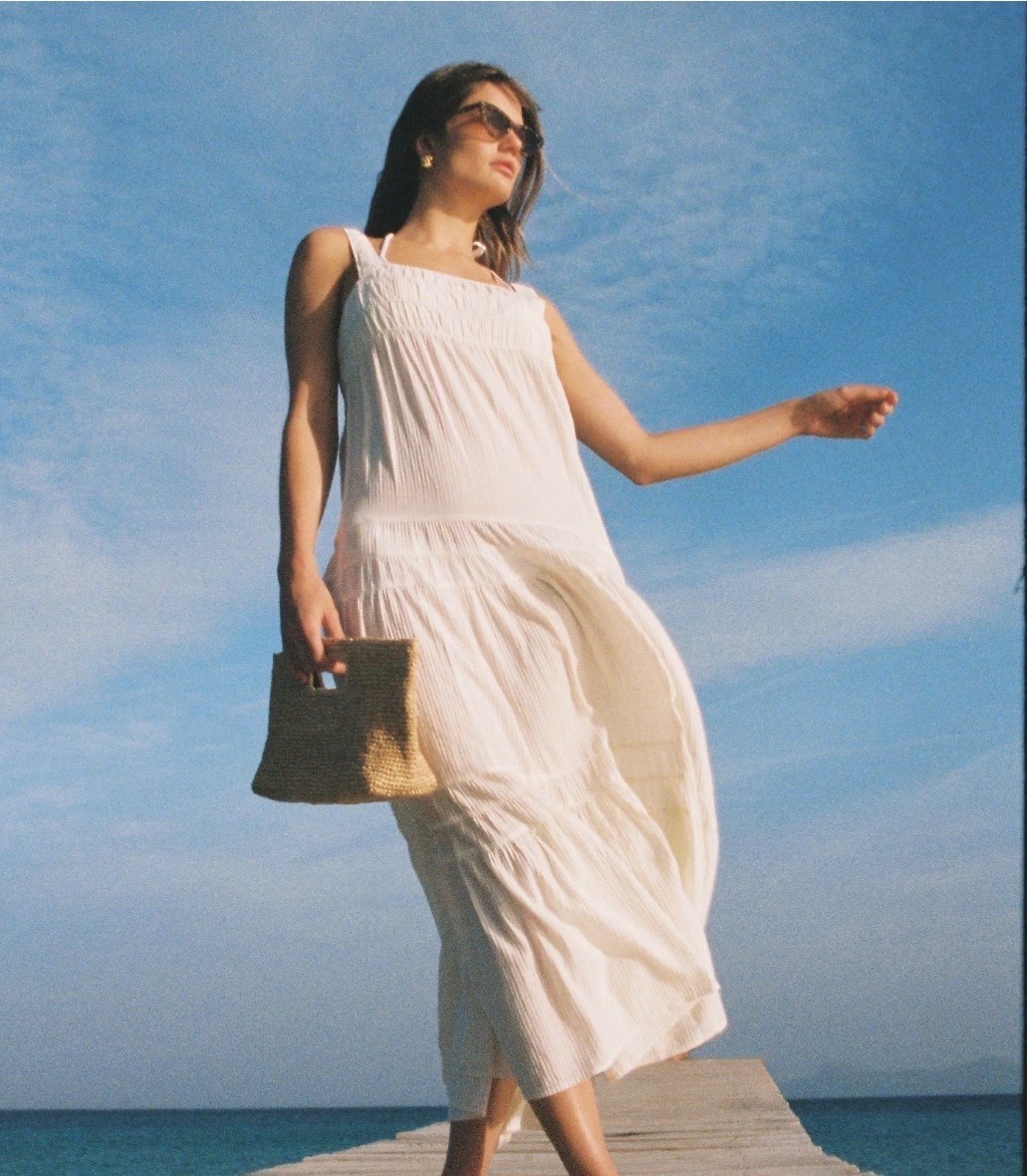 J.Crew Airy Gauze Tiered Maxi Dress Coverup in Ivory Size M NWOT