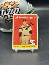 Al Worthington Autographed Signed 1958 Topps #427 Giants IP Auto No COA (JDD)