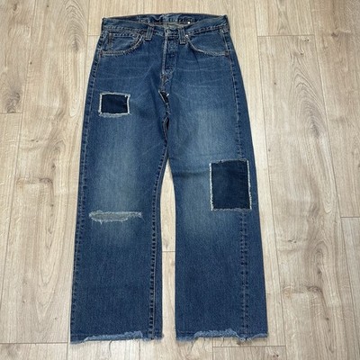 Levi s 542 Buckleback Denim Jeans, dunkelblau, Vintage Patchwork, Herren W32 L30