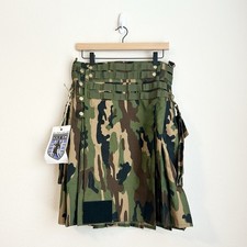 New Damn Near Kilt 'Em Men's 31  Tactical Utility Kilt Woodland Camo Military