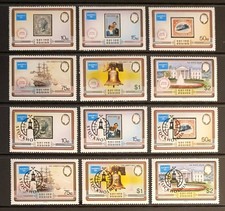 Belize stamps 1986 Amerpex & Stockholmia Stamp Expos 2 x sets of 6v MNH