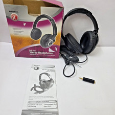 Radio Shack Black Stereo Comfort Headphones 33-1225 W/ Box Book  Adapter Clean