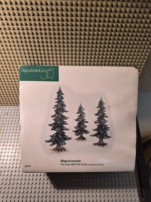 new Department 56 Village Accessories Winter ''Pine Trees with Pine Cones'' #52771