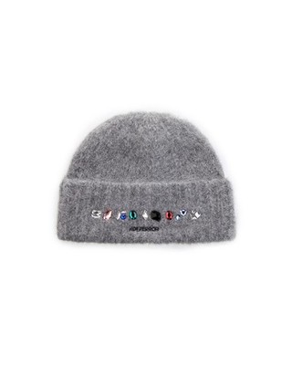 Ader Error X Swarovski Grey Gemma Beanie