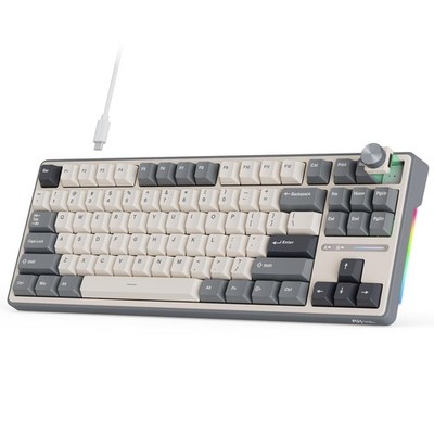 RK ROYAL KLUDGE R87 Pro Wired Mechanical Keyboard with Hot Swappable Knob 75%...