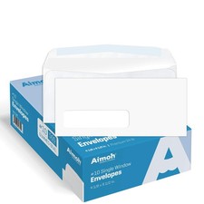 Aimoh 10 Single Left Window Envelopes -Gummed Closure -Size 4-1/8x9-1/2 Inch...
