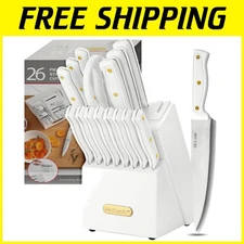 High Carbon Stainless Steel Knife Set with Sharpener