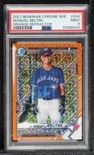 2021 Bowman Chrome Mega Box Orange Mojo Refractor 25/25 Manuel Beltre PSA 9 p7m