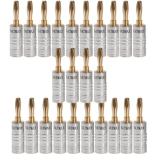 24K Gold Plated Audio Banana Screw Plug Speaker Wire Jack Connector Lot