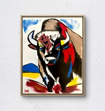 Laeknapes 14x11 Original Abstract Paper Museum Home Painting Artwork Buffalo Art