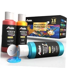  Metallic Acrylic Pouring Paint Set - Set of 18 Metallic Colors metallic colors