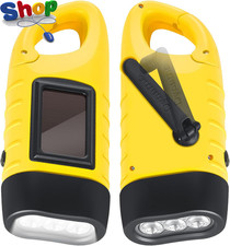 2 Pack Wind up Torch, Solar Torch with Carabiner Hook, Hand Crank Rechargeable T