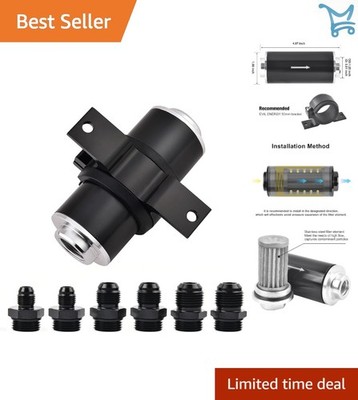 Inline Fuel Filter 100 Micron Aluminum Stainless Steel Universal 50MM