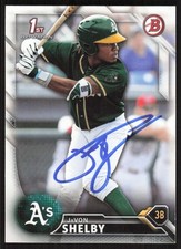2016 Bowman Draft Picks & Prospects JaVon Shelby Auto Oakland Athletics #BD-21