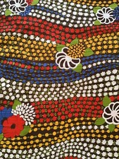 Vintage Printed Cotton Fabric 8 Yards Material Mod Design