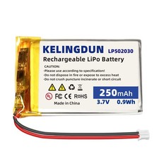 Lithium Polymer Battery 3.7V 250mah 502030 Lipo Rechargeable Battery Pack wit...