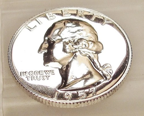 1957  Gem light Cameo Proof Quarter 90% SILVER EYE CANDY #114 ~ 3