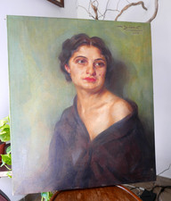DIPINTO QUADRO MARIO BIAZZI CREMONA RITRATTO DONNA 1936 PUBBLICATO CASTELVERDE