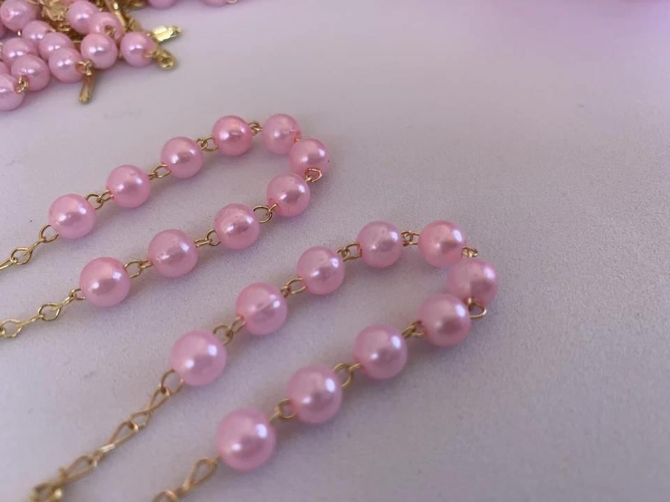 36 Favores de Bautizo Chapados en Oro Color Rosa Favores de Comunión/Recuerdos de Bautizo Foto 4 de 4