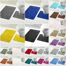  CALI Bubbles 2 Piece Bath Mat & Pedestal Se, Exclusive Non Slip Bathroom Set