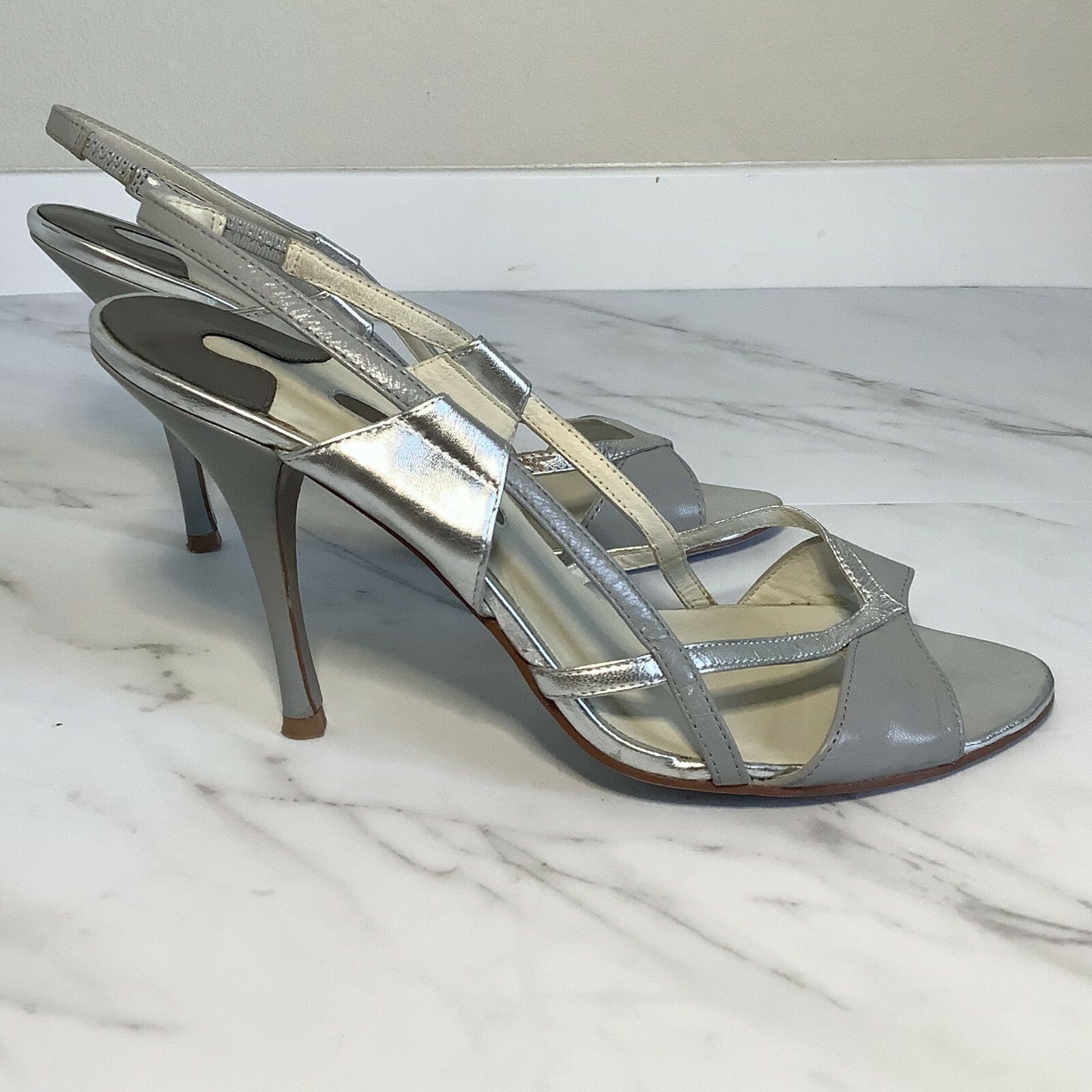 Ted Baker Silver Gray Strappy Sling 