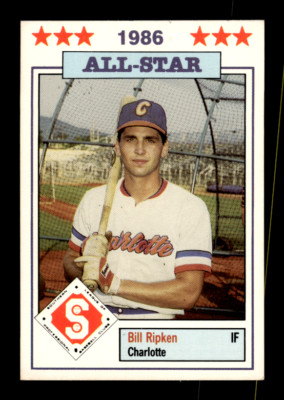 1986 Southern League All Star Jennings # 1 Billy Ripken Card Charlotte Orioles