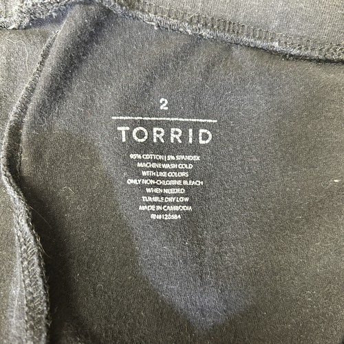 Torrid Black Cotton Blend Elastic Waist Stretch Pants 2X - Picture 2 of 6