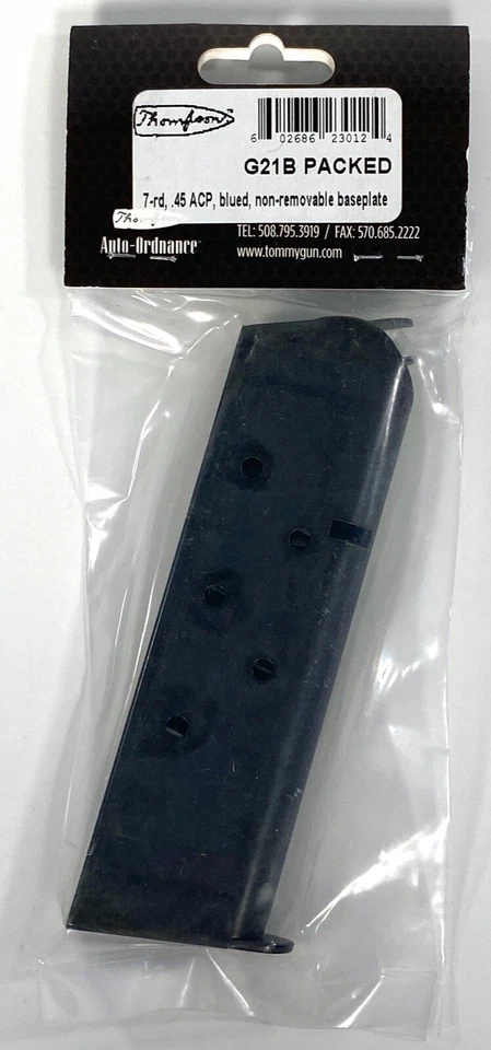 Auto-Ordnance 1911 45 ACP 7 rd cargador de acero azulado Thompson - G21B Foto 3 de 4