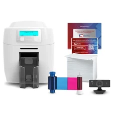 Bodno Magicard 300 Dual Sided ID Card Printer & Complete Supplies Package ID